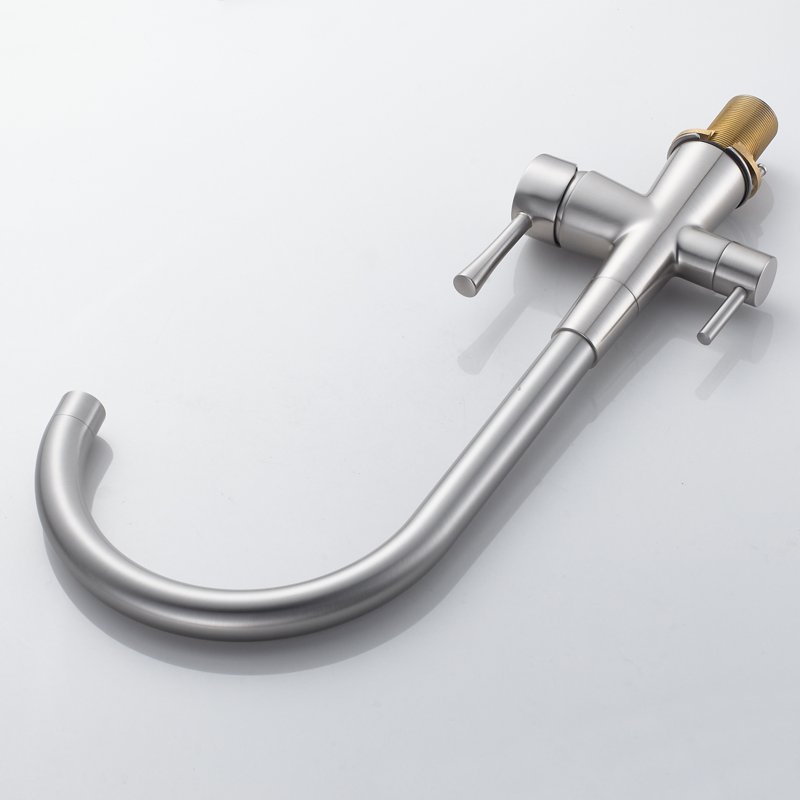 Смеситель для кухни с подключением фильтра Shevanik S428L, сатин