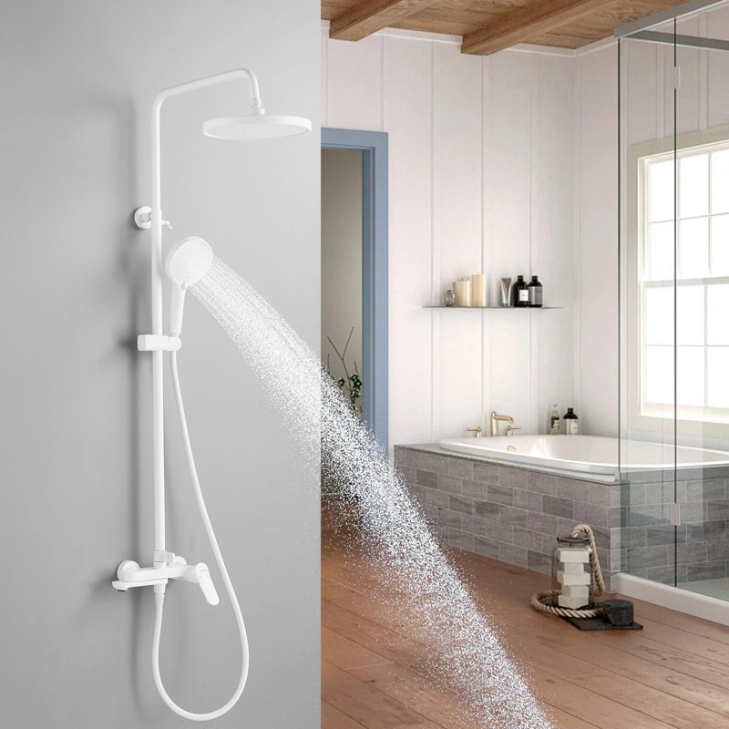 Душевая система Shevanik S8336T, оружейная сталь