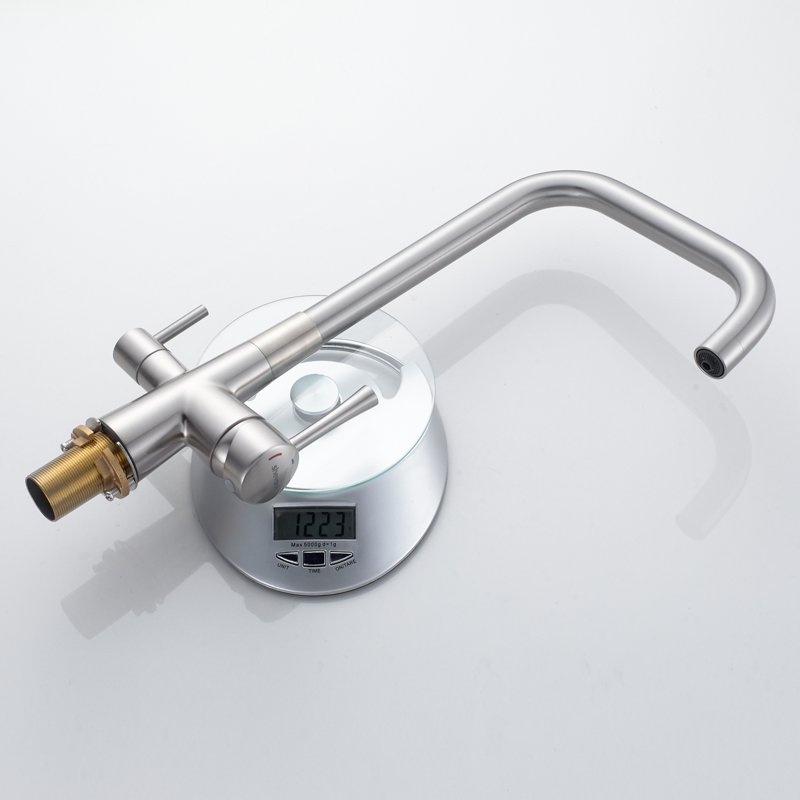 Смеситель для кухни с подключением фильтра Shevanik S528L, сатин