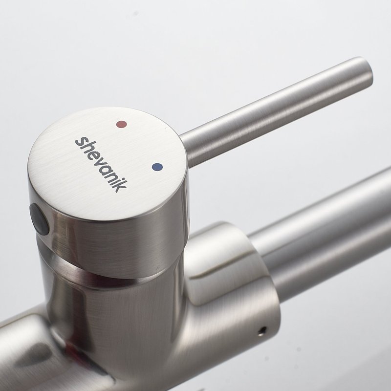 Смеситель для кухни с подключением фильтра Shevanik S128L, сатин