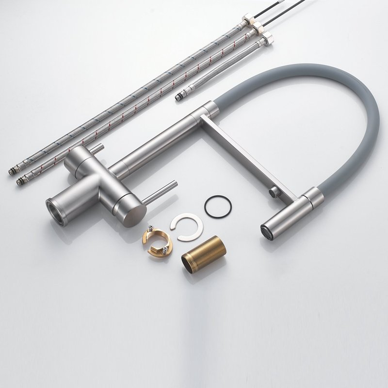 Смеситель для кухни с подключением фильтра Shevanik S178L, сатин