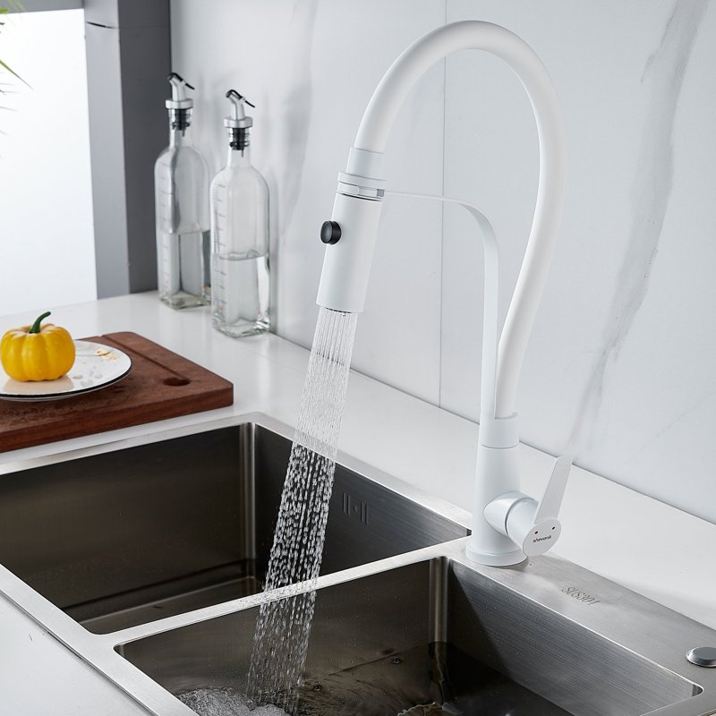 Смеситель для кухни с гибким изливом и режимом 