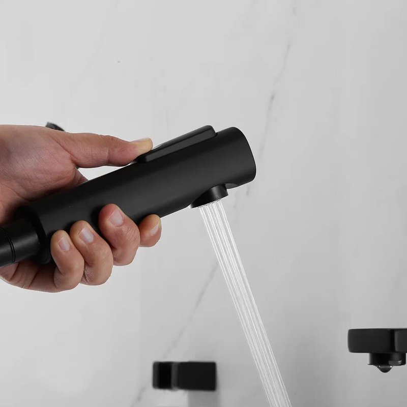 Смеситель для раковины с гигиеническим душем Shevanik S8271H, черный