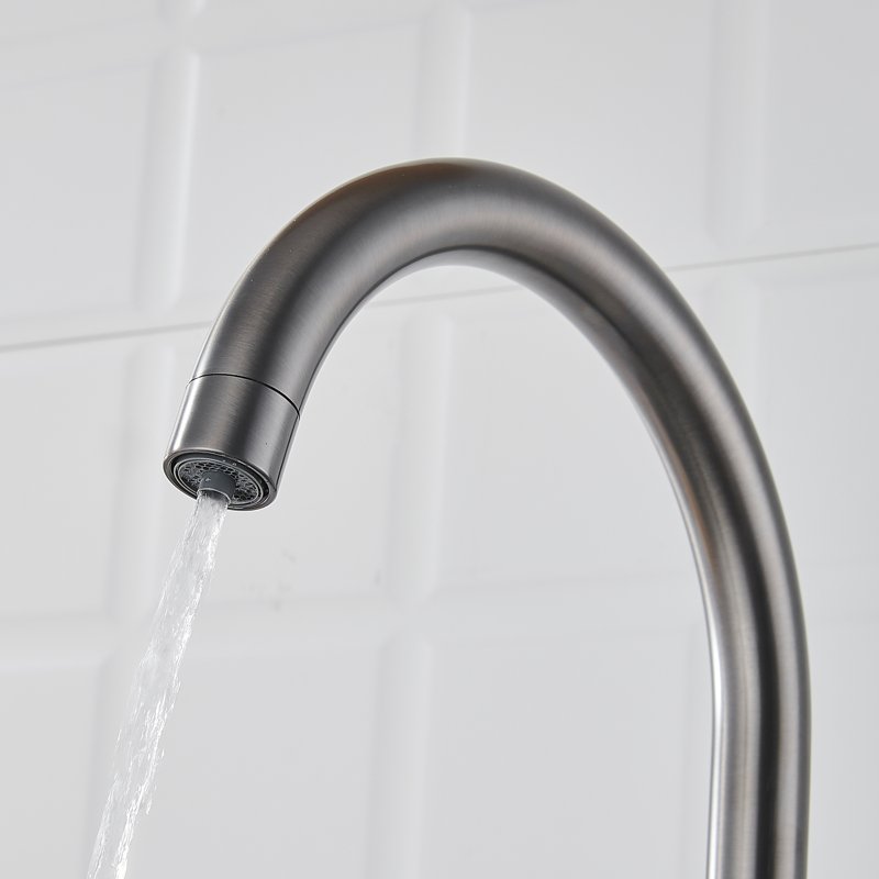 Смеситель для кухни с подключением фильтра Shevanik S428T, оружейная сталь