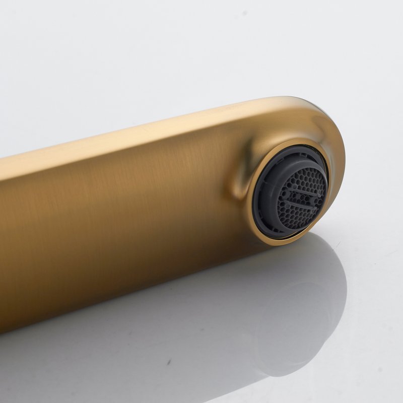 Смеситель для раковины высокий Shevanik S4311G, золотой сатин