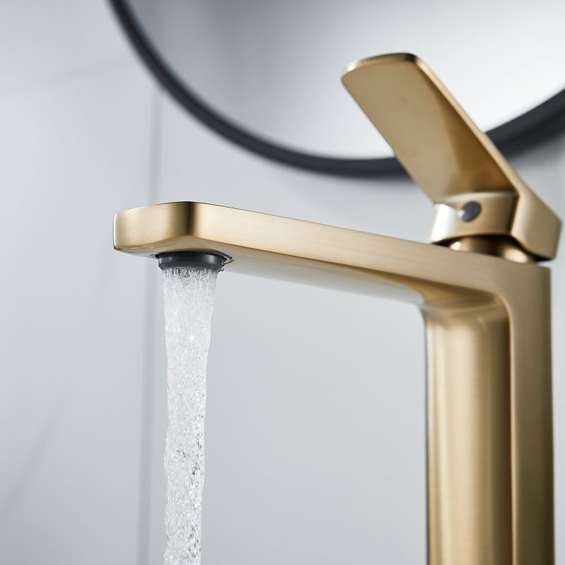 Смеситель для раковины Shevanik S9911G, золотой сатин