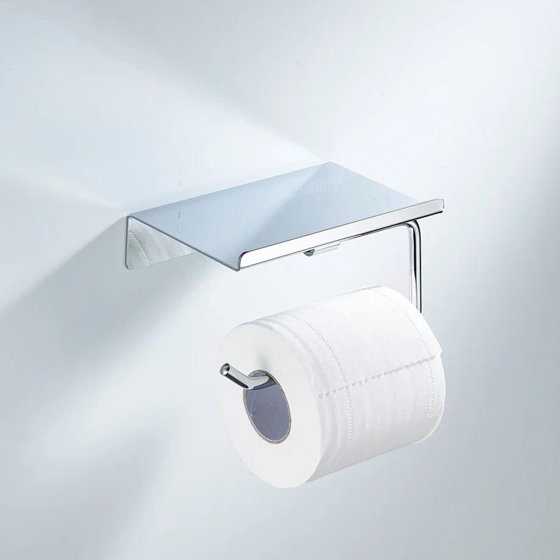 Держатель для туалетной бумаги с полочкой Shevanik SG5705-1, хром