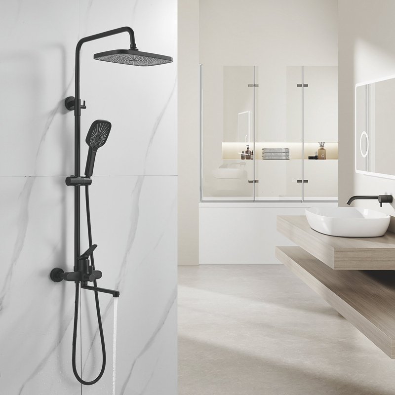 Душевая система Shevanik S6836T, оружейная сталь