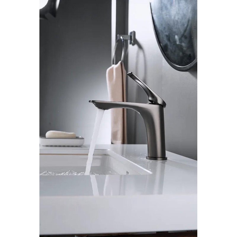 Смеситель для раковины Shevanik S9101T, оружейная сталь