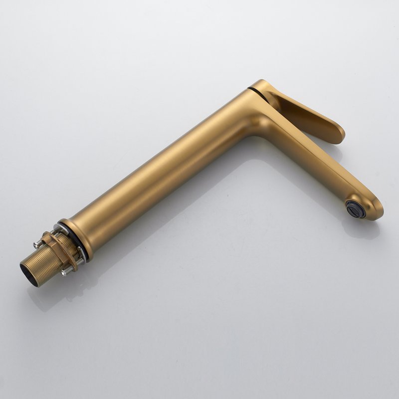 Смеситель для раковины высокий Shevanik S4311G, золотой сатин