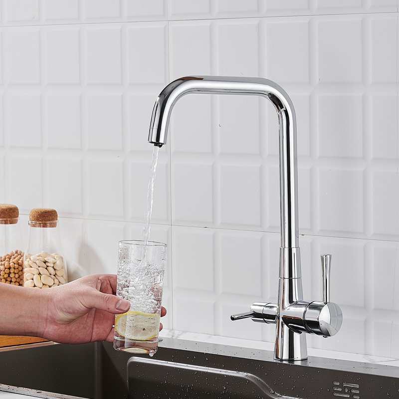 Смеситель для кухни с подключением фильтра Shevanik S528, хром