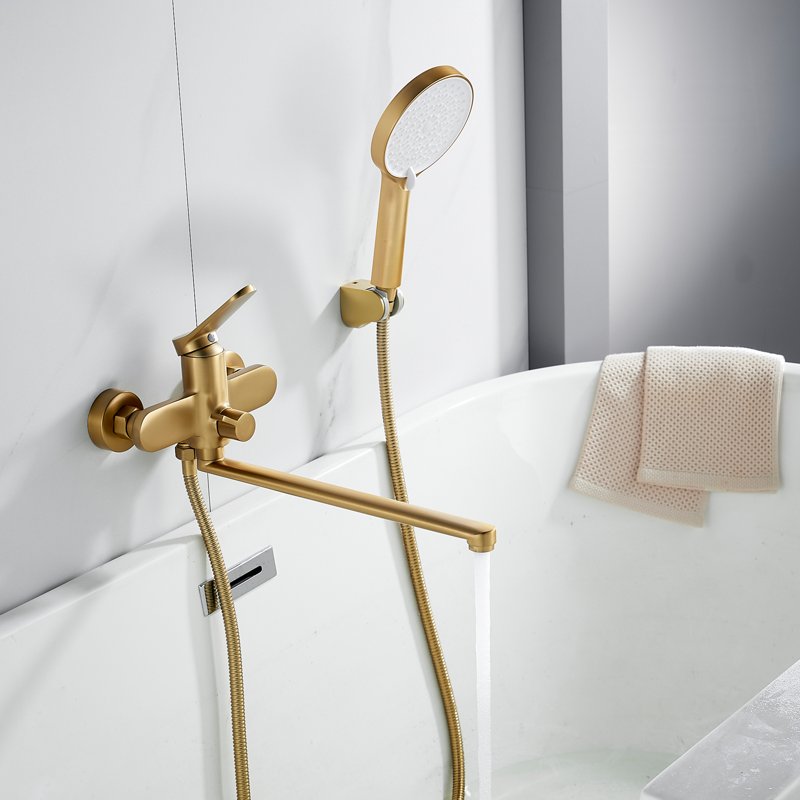 Смеситель для ванны Shevanik S4322G, золотой сатин