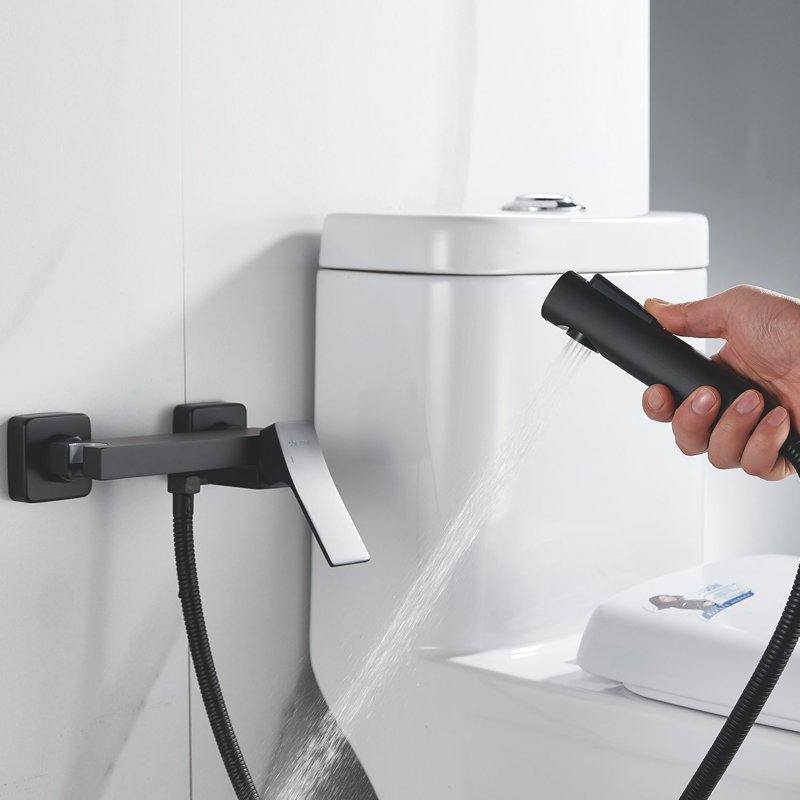 Гигиенический душ со смесителем Shevanik S8105H-1, черный