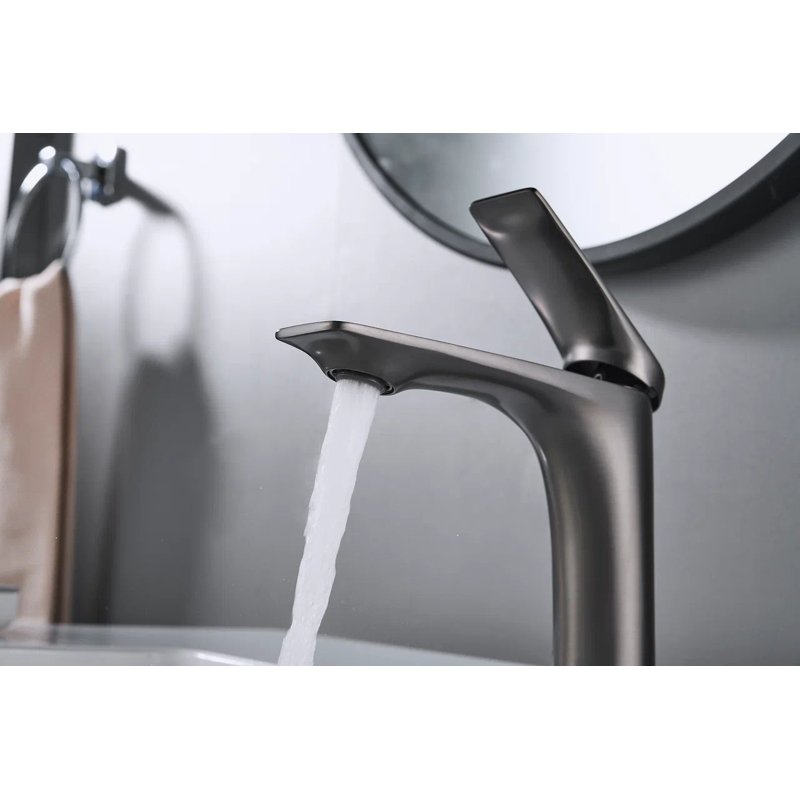 Смеситель для раковины Shevanik S9101T, оружейная сталь