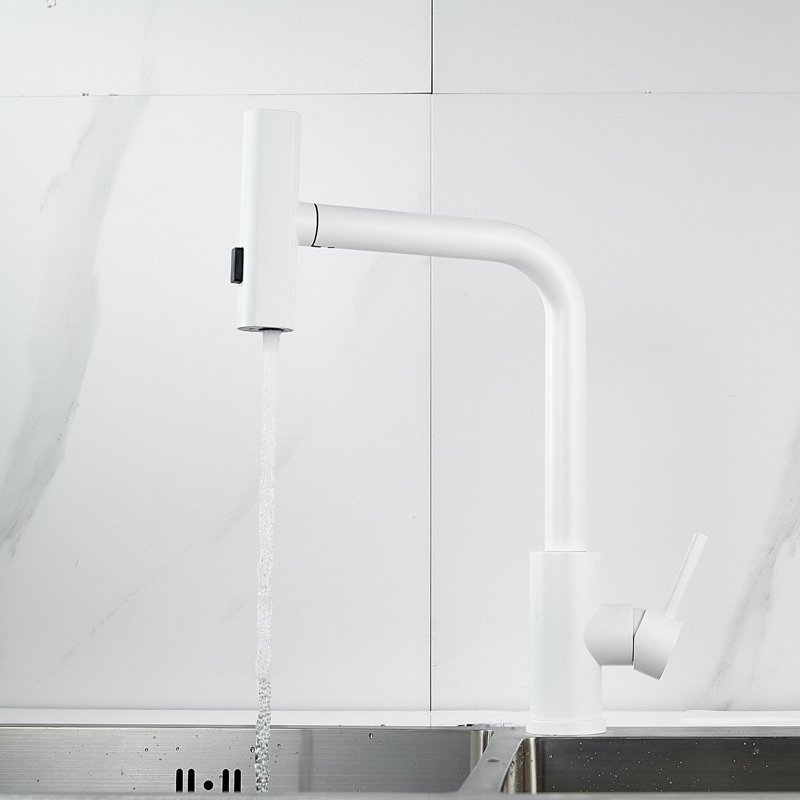 Смеситель для кухни с мультифункциональным изливом Shevanik S263C, белый