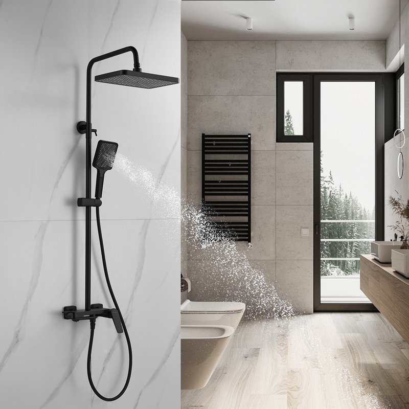 Душевая система Shevanik S8236H, черный