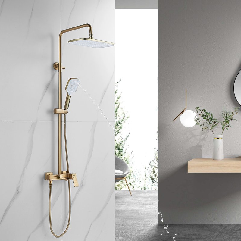 Душевая система Shevanik S8536T, оружейная сталь