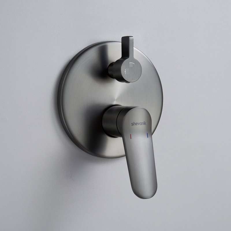 Душевая система встраиваемая Shevanik S4335T, оружейная сталь