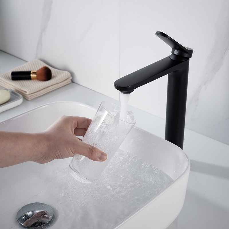 Смеситель для раковины высокий Shevanik S4311H, черный