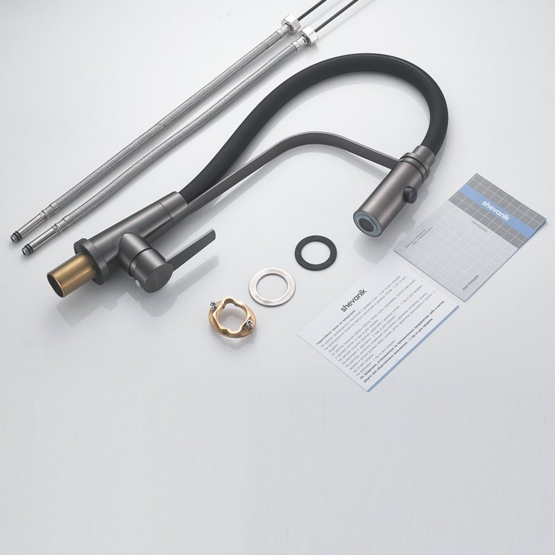 Смеситель для кухни с гибким изливом и режимом 