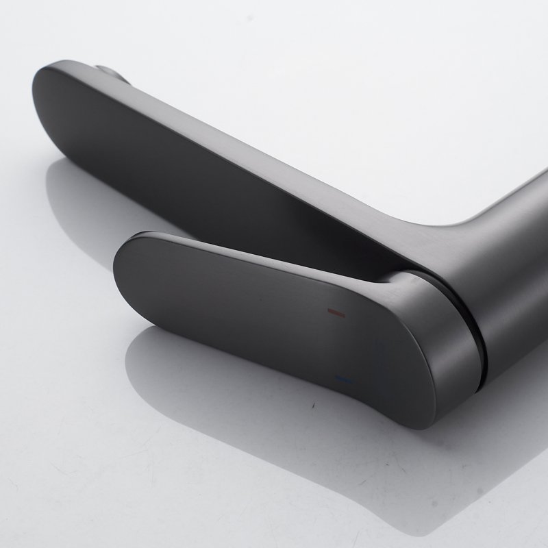 Смеситель для раковины высокий Shevanik S4311T, оружейная сталь