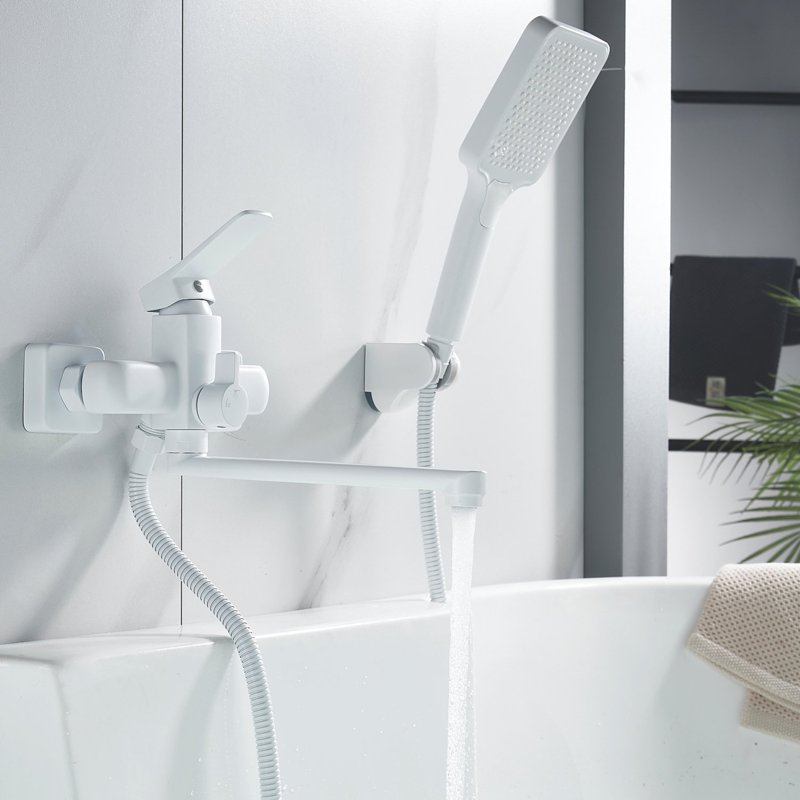 Смеситель для ванны Shevanik S9902C, белый