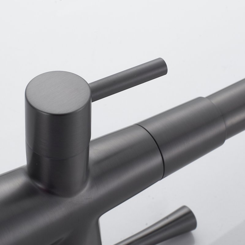 Смеситель для кухни с подключением фильтра Shevanik S528T, оружейная сталь