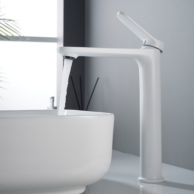 Смеситель для раковины высокий Shevanik S4311C, белый