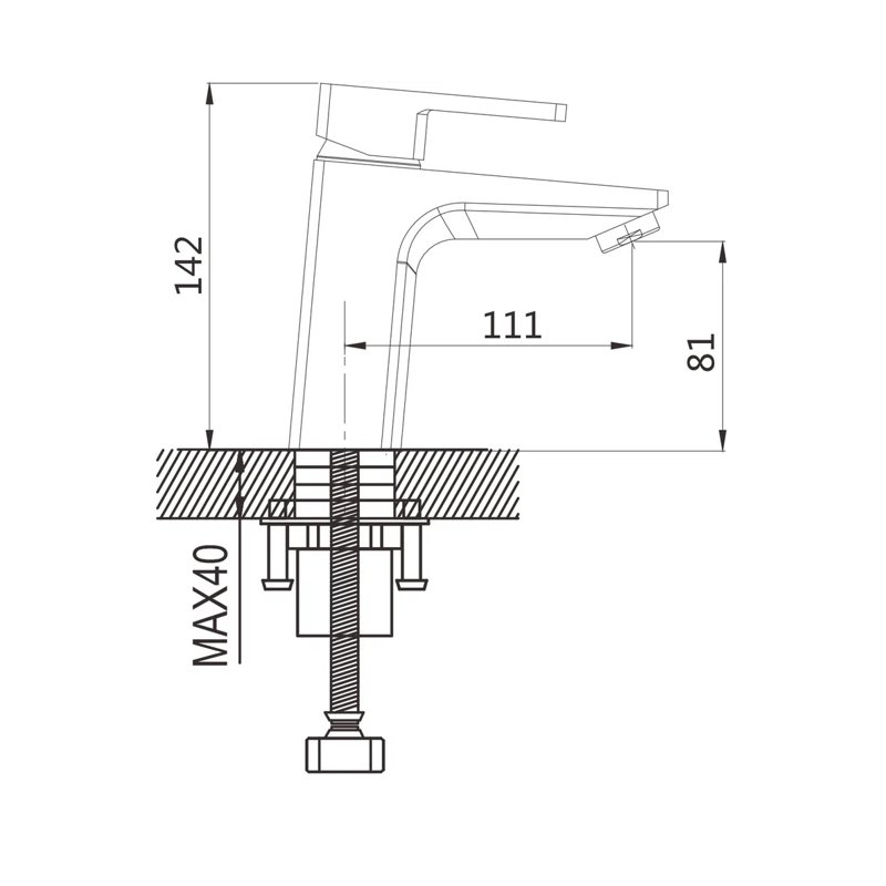 Смеситель для раковины Shevanik S8201H, черный