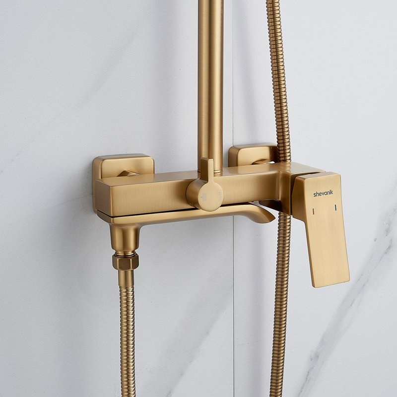 Душевая система Shevanik S8536T, оружейная сталь