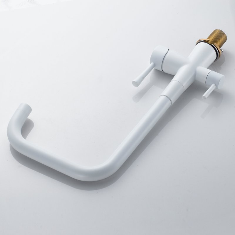 Смеситель для кухни с подключением фильтра Shevanik S528C, белый