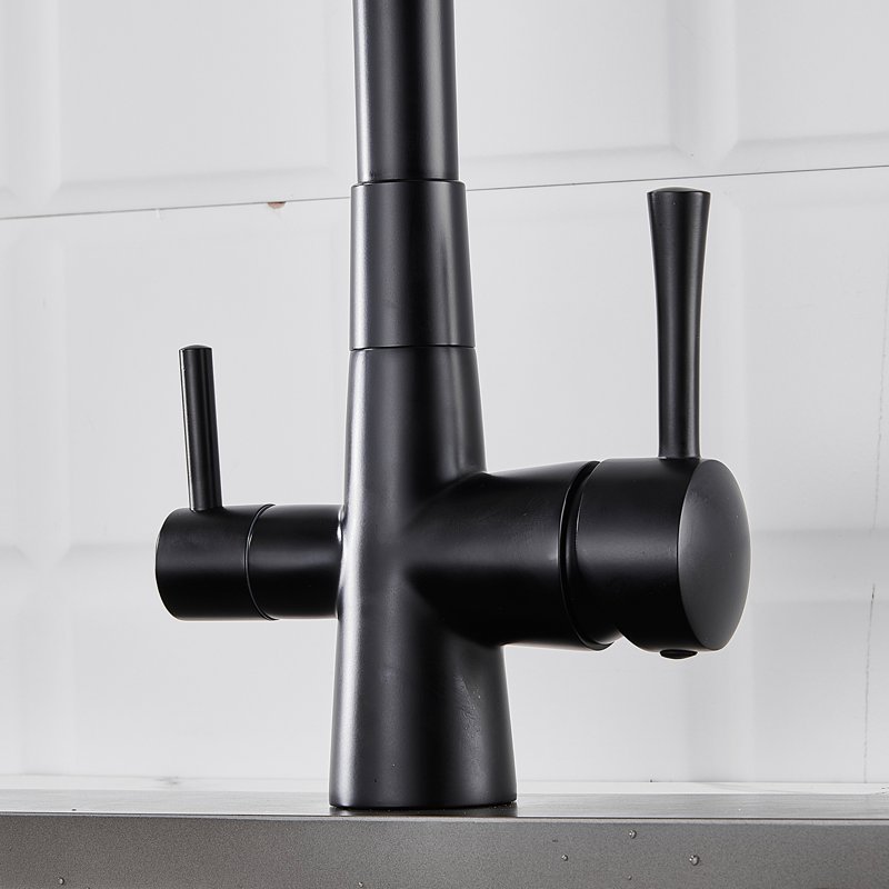 Смеситель для кухни с подключением фильтра Shevanik S528H, черный