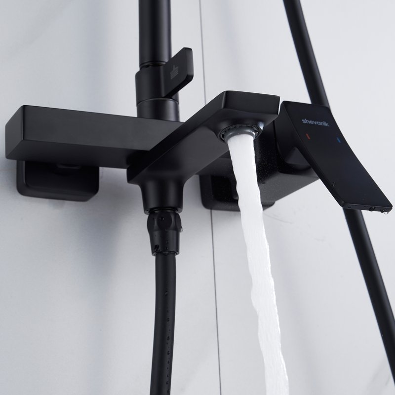 Душевая система Shevanik S9136T, оружейная сталь