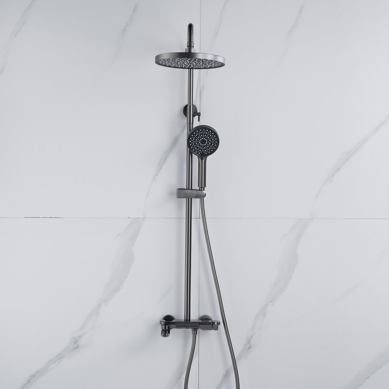 Душевая система Shevanik S9636T, оружейная сталь