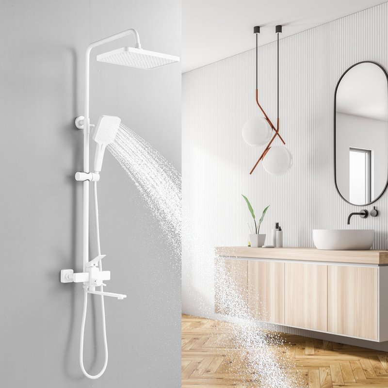 Душевая система Shevanik S8136F, белый/хром