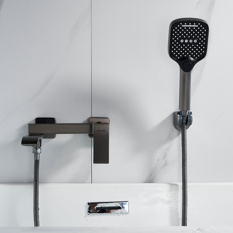 Смеситель для ванны Shevanik S4002T, оружейная сталь