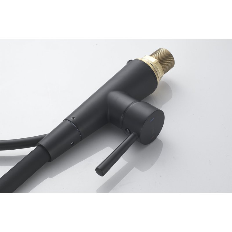 Смеситель для кухни с гибким изливом Shevanik S743H-3, черный