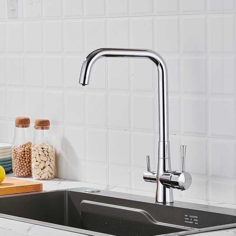 Смеситель для кухни с подключением фильтра Shevanik S528, хром