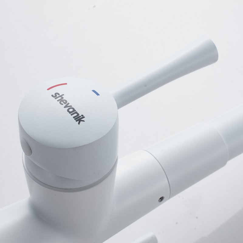 Смеситель для кухни с подключением фильтра Shevanik S428C, белый