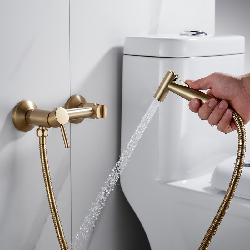 Гигиенический душ со смесителем Shevanik S127T, оружейная сталь