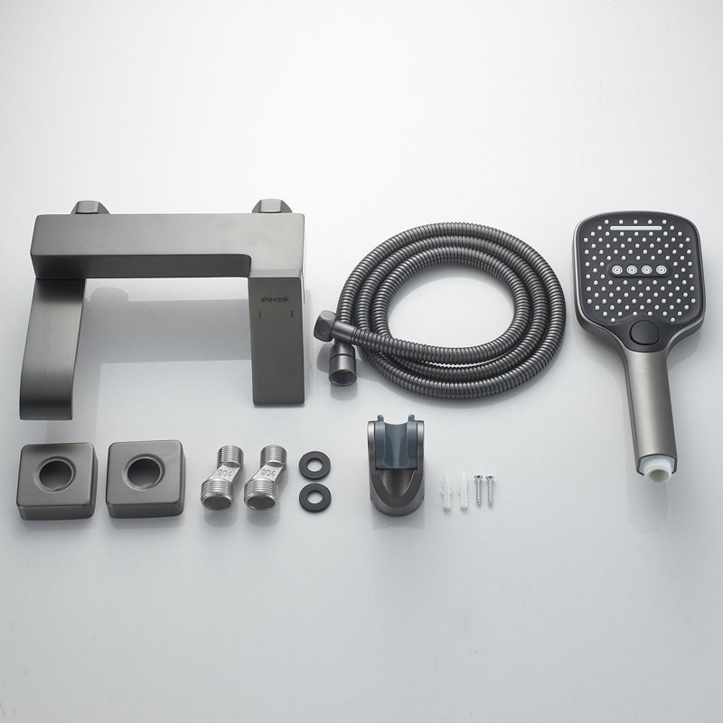 Смеситель для ванны Shevanik S4002T, оружейная сталь