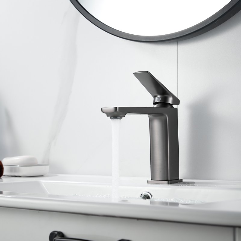 Смеситель для раковины Shevanik S8901T-1, оружейная сталь