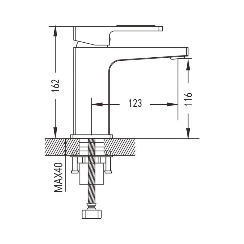 Смеситель для раковины Shevanik S9001, хром