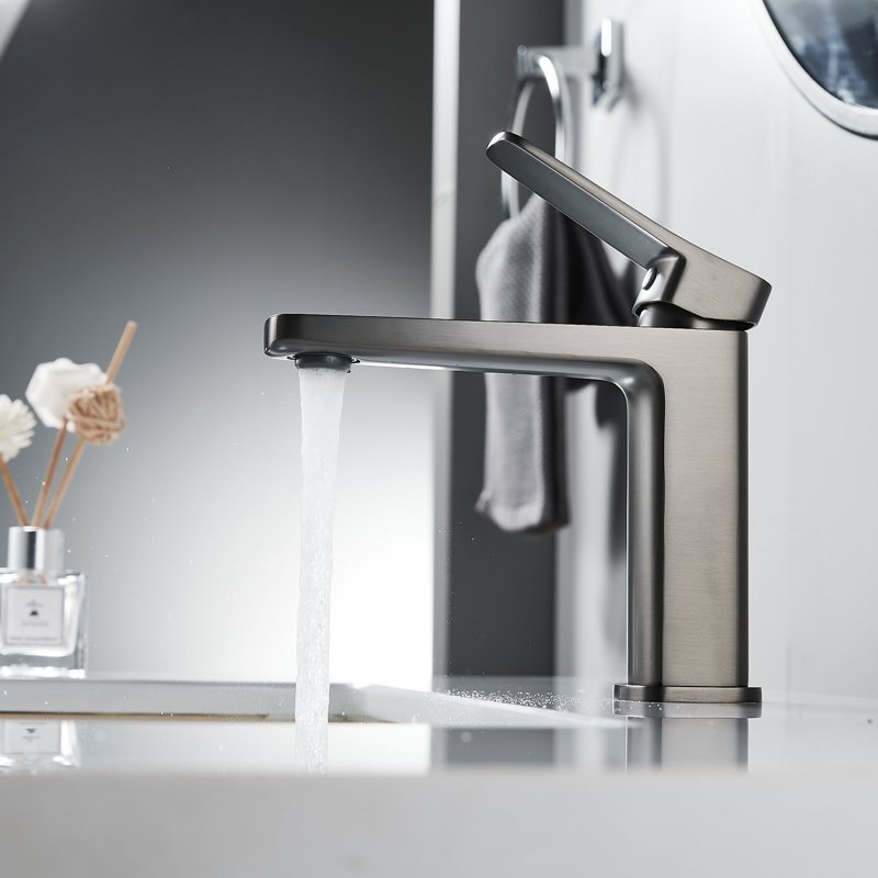 Смеситель для раковины Shevanik S9901T, оружейная сталь