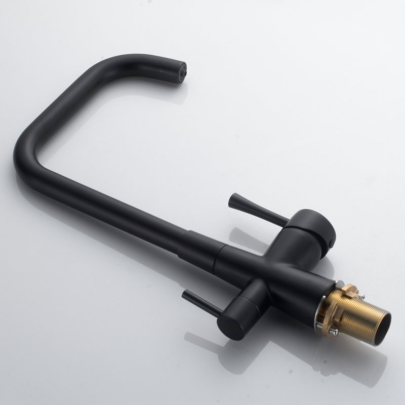 Смеситель для кухни с подключением фильтра Shevanik S528H, черный