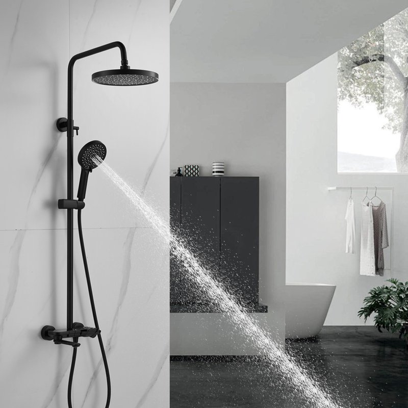 Душевая система Shevanik S9636H, черный