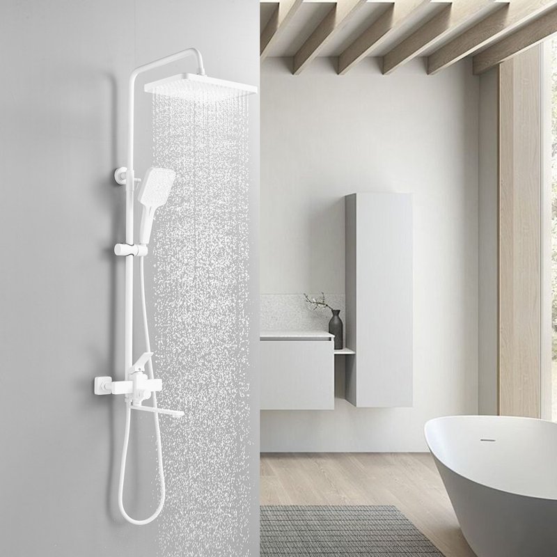 Душевая система Shevanik S8136F, белый/хром