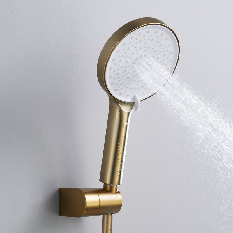 Душевая система встраиваемая Shevanik S4335G, золотой сатин