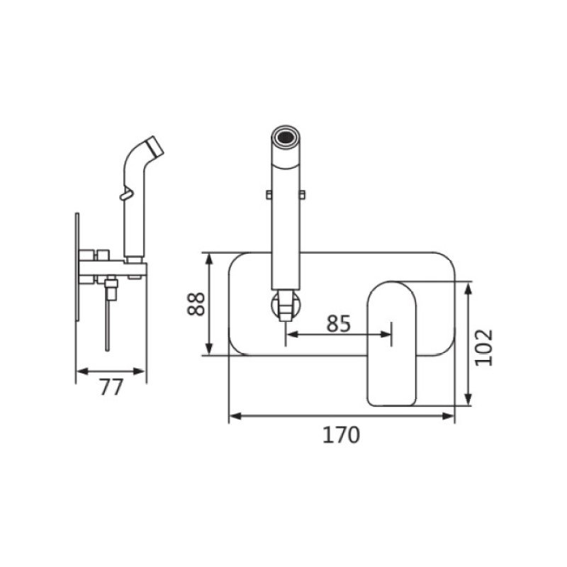 Гигиенический душ со смесителем Shevanik S9905C-1, белый
