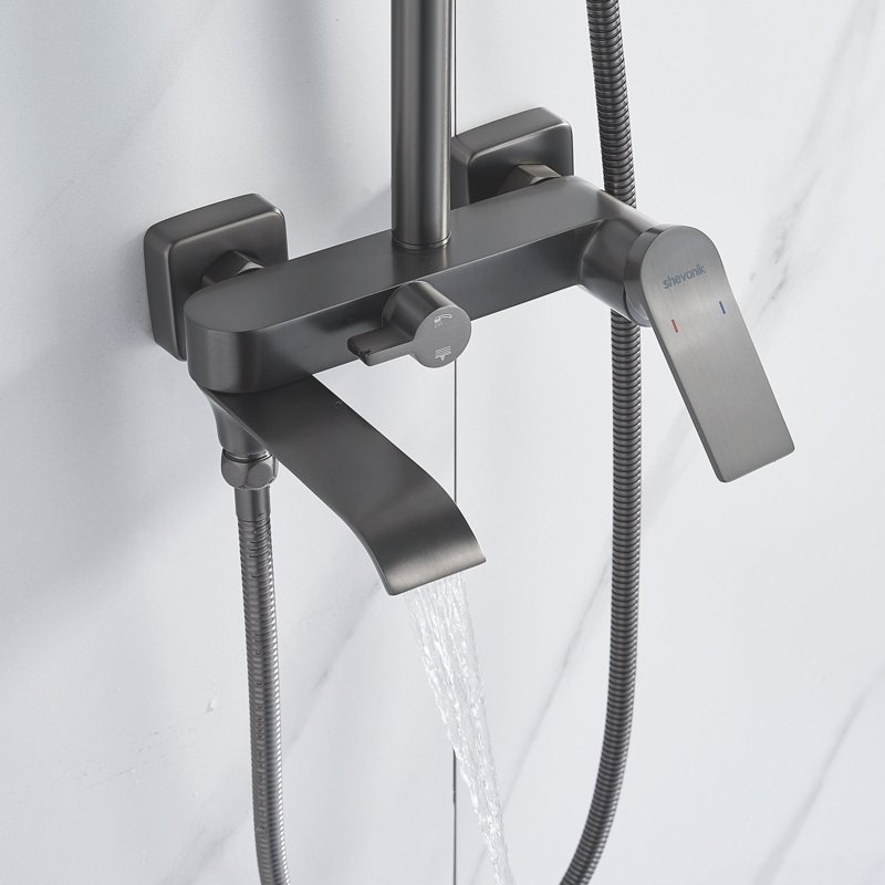 Душевая система Shevanik S6036F, белый/хром